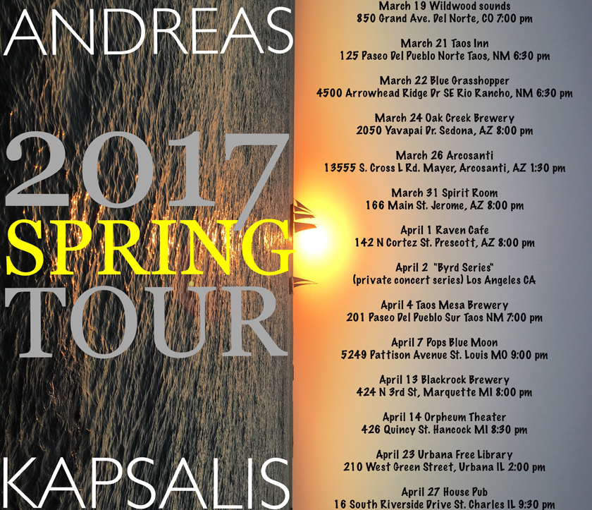 Andreas Kapsalis - Spring Tour - March-April 2017